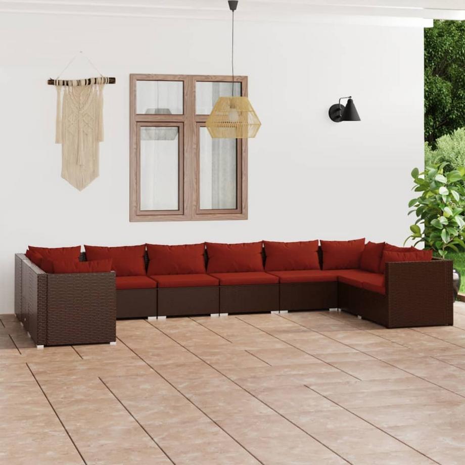 VidaXL Salon de jardin rotin synthétique  