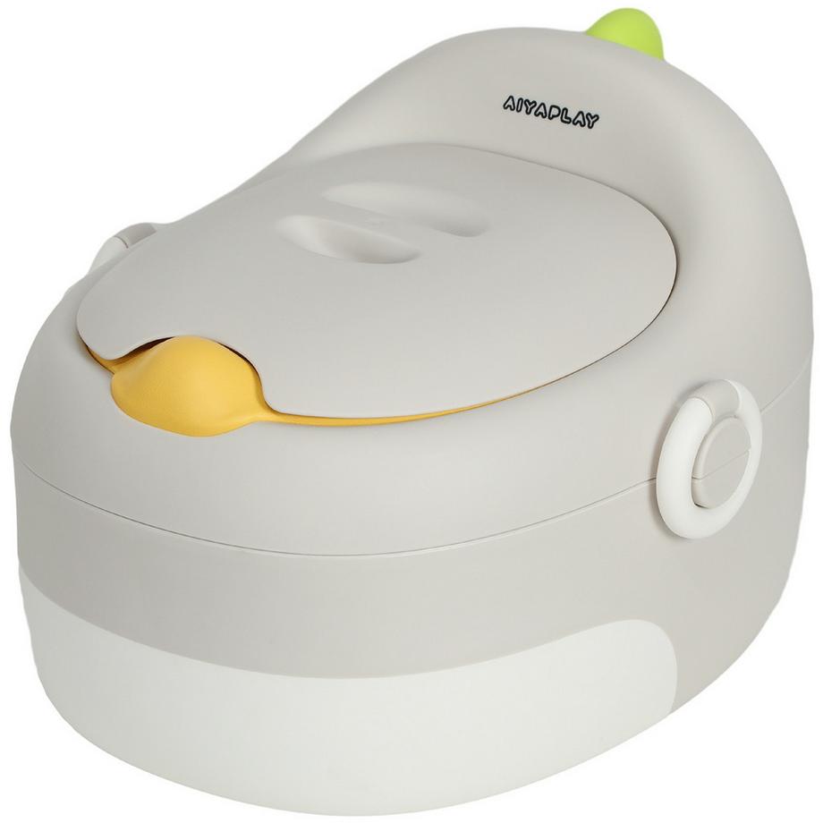 Northio  Pot enfant 3 en 1, pot enfant amovible, pot avec poignées, pour enfants de 6 à 72 mois, capacité de charge jusqu'à 50 kg, plastique, simili cuir, gris 