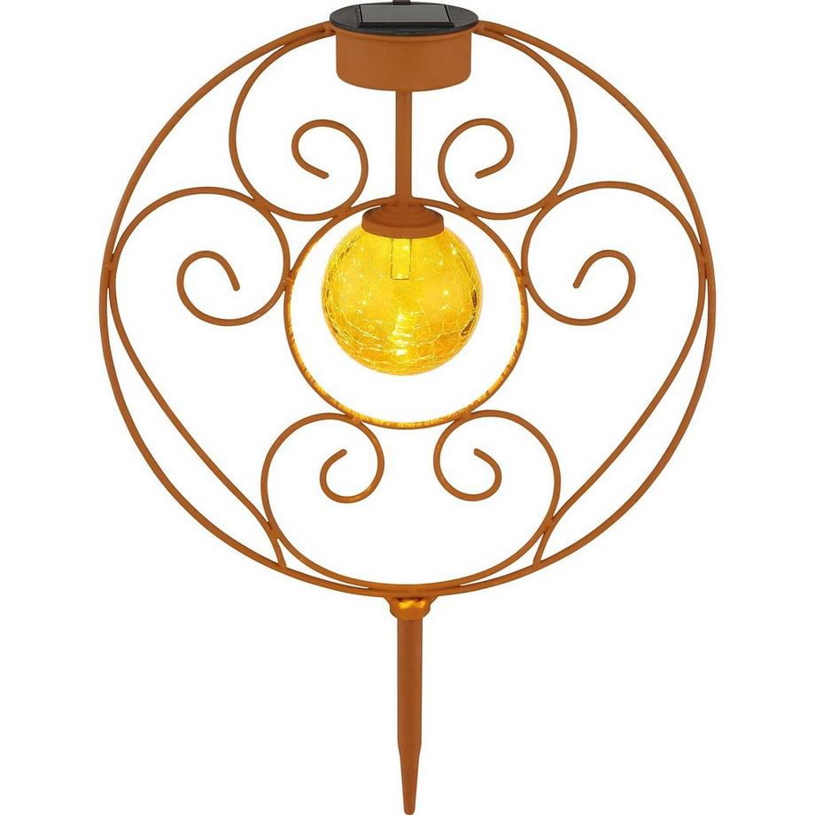 mutoni Lampe solaire métal LED couleur rouille  