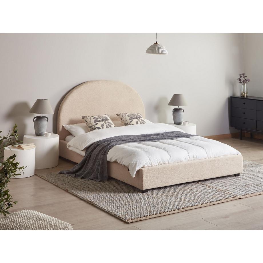 Beliani Letto en Bouclé Retrò VAUCLUSE  