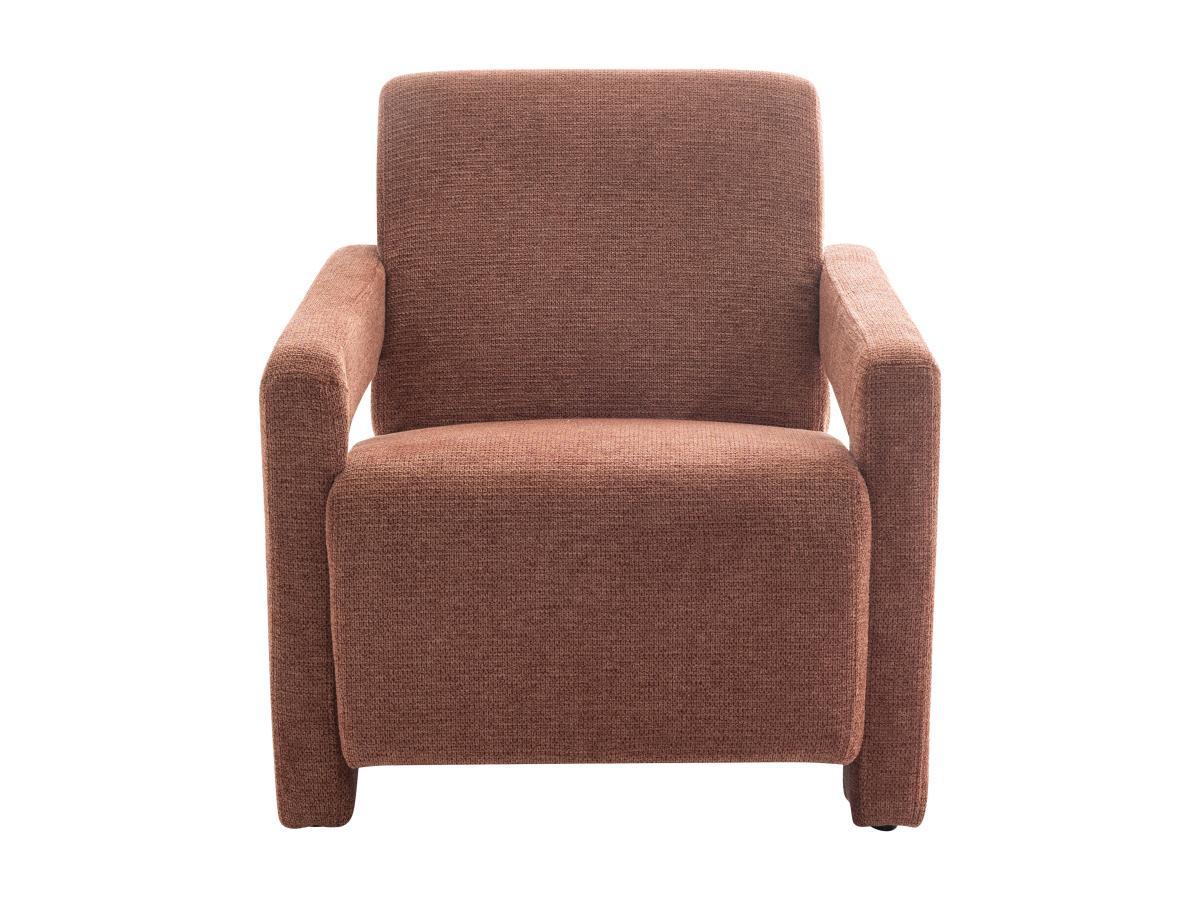 Vente-unique Fauteuil en tissu texturé terracotta ISPARTA  