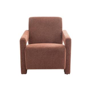 Vente-unique Fauteuil en tissu texturé terracotta ISPARTA  