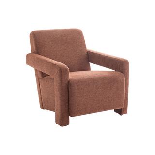 Vente-unique Fauteuil en tissu texturé terracotta ISPARTA  