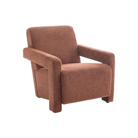 Vente-unique Fauteuil en tissu texturé terracotta ISPARTA  