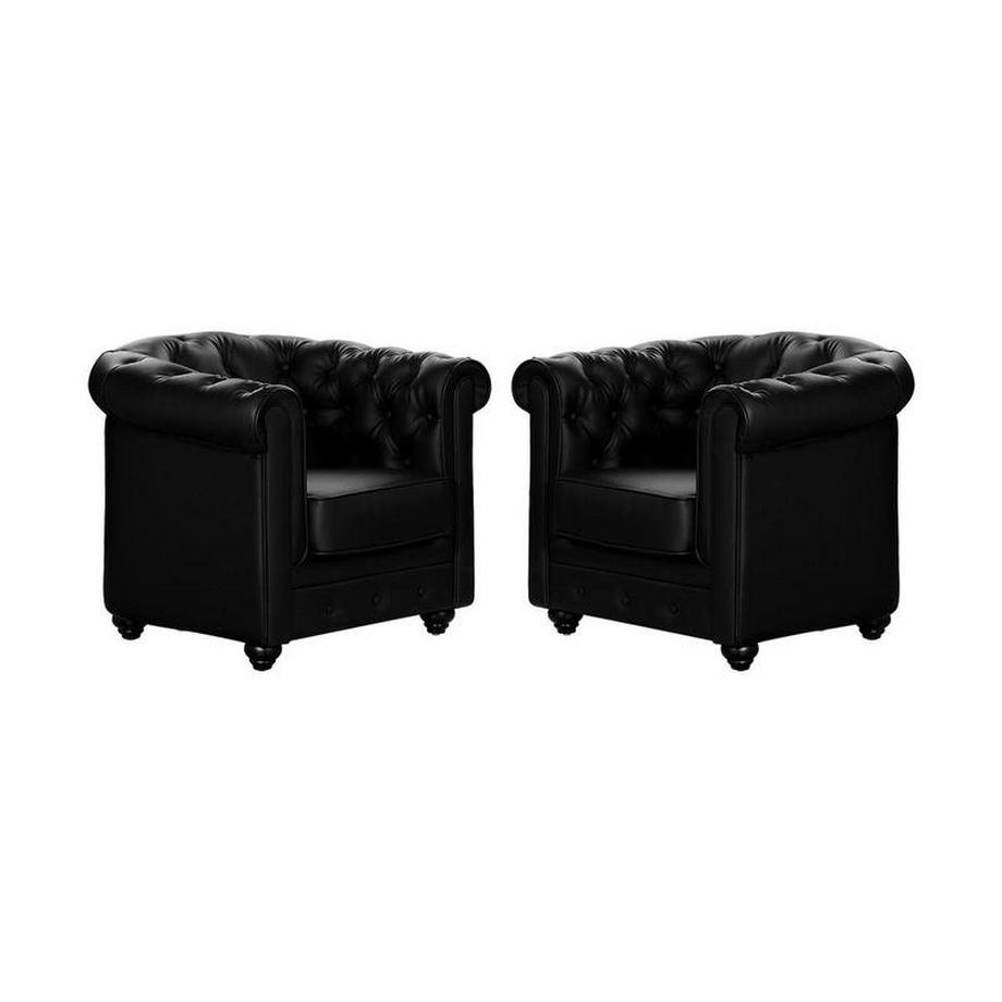 Lot de 2 Fauteuils CHESTERFIELD Simili