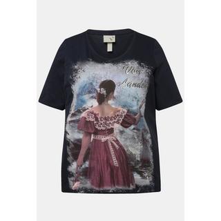 Ulla Popken  T-Shirt, Trachtenmotiv,, Classic, Rundhals, Halbarm 