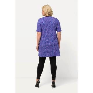 Ulla Popken  Longshirt, bedruckt, A-Linie, V-Ausschnitt, Halbarm 