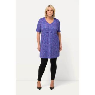 Ulla Popken  Longshirt, bedruckt, A-Linie, V-Ausschnitt, Halbarm 