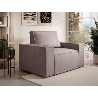 PASCAL MORABITO Fauteuil en velours côtelé violet clair AMELIA  