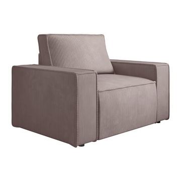 Fauteuil en velours côtelé violet clair AMELIA