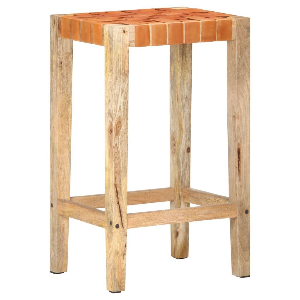 VidaXL Tabouret de bar cuir  