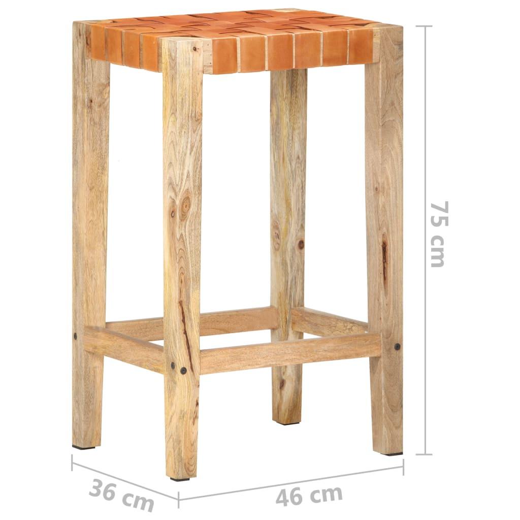 VidaXL Tabouret de bar cuir  