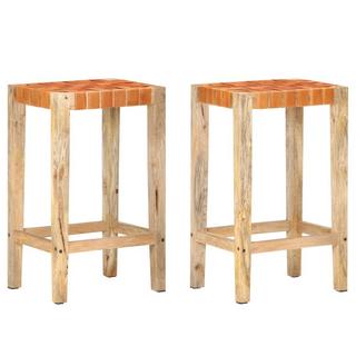 VidaXL Tabouret de bar cuir  