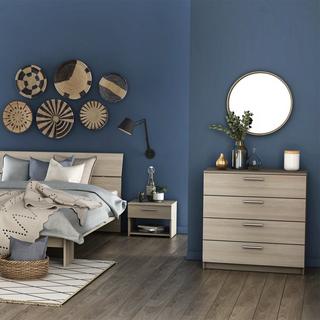 Calicosy Comò 4 cassetti L79,6 cm, decorazione legno chiaro - Costoso  