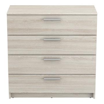 Comò 4 cassetti L79,6 cm, decorazione legno chiaro - Costoso