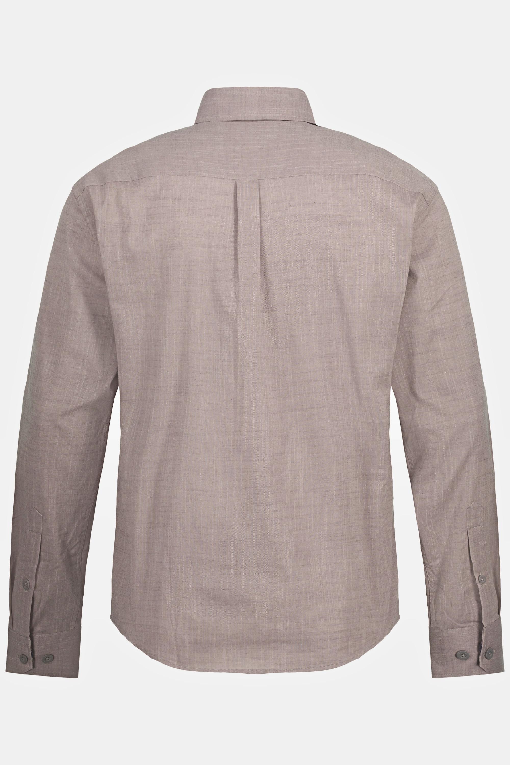 JP1880  Camicia dalla vestibilità moderna con effetto lino, colletto ad apertura inglese 