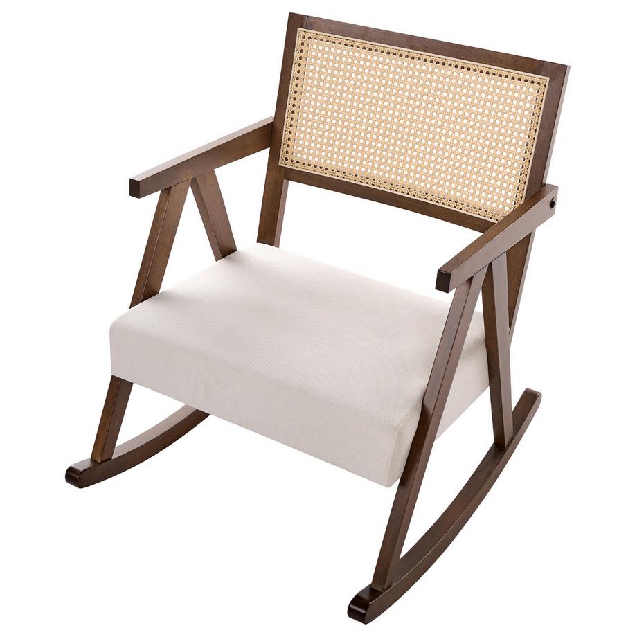 Beliani Fauteuil à bascule en Bois d'hévéa Scandinave RYA  
