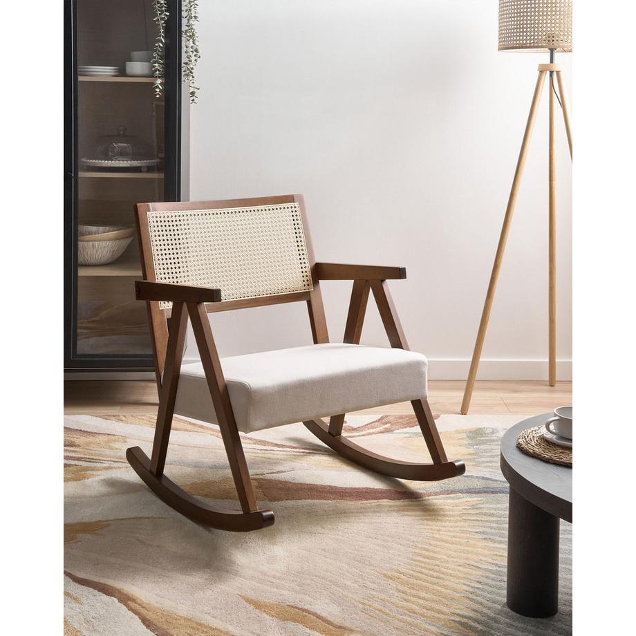 Beliani Fauteuil à bascule en Bois d'hévéa Scandinave RYA  