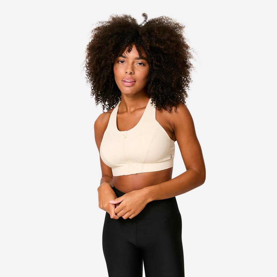 Reggiseno sportivo supporto medio con zip poliestere