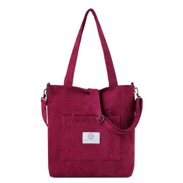 Umhängetasche - Cord Umhängetasche  Handtasche, Shopper Henkeltasche für Büro Schule Einkaufen Reisen