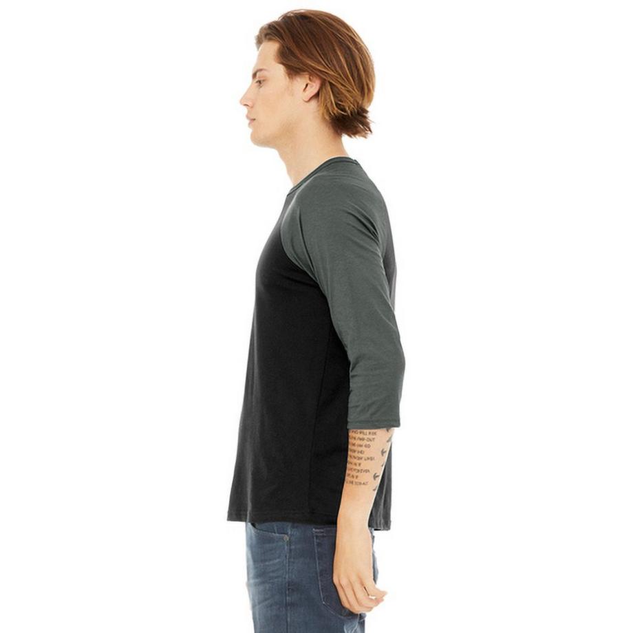 Bella + Canvas Canvas T-Shirt da baseball manica 3/4  