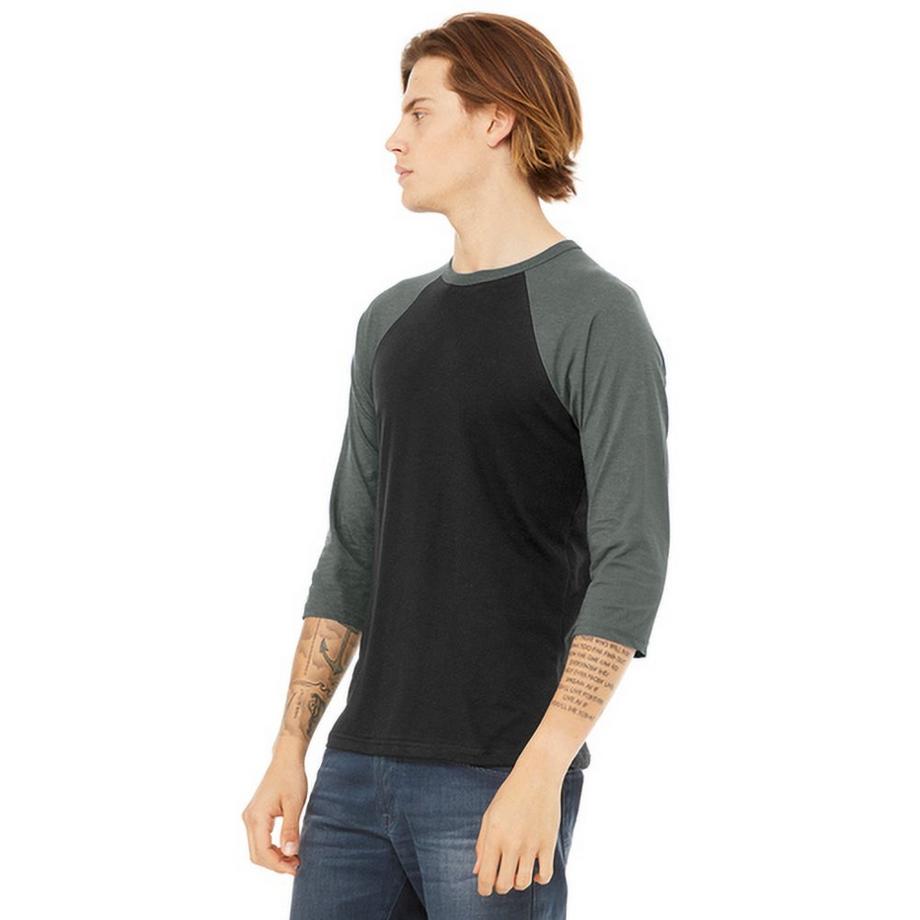 Bella + Canvas Canvas T-Shirt da baseball manica 3/4  