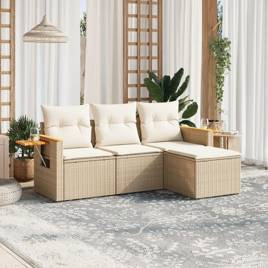 VidaXL set divano da giardino Polirattan  