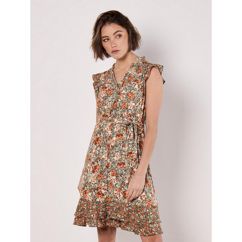 APRICOT Geblümtes Rüschen Minikleid  
