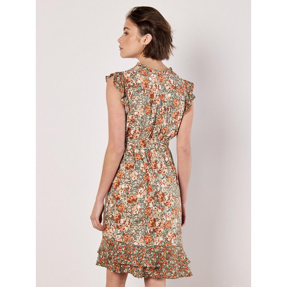 APRICOT Geblümtes Rüschen Minikleid  