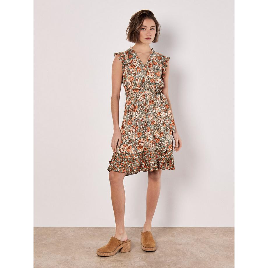 APRICOT Geblümtes Rüschen Minikleid  