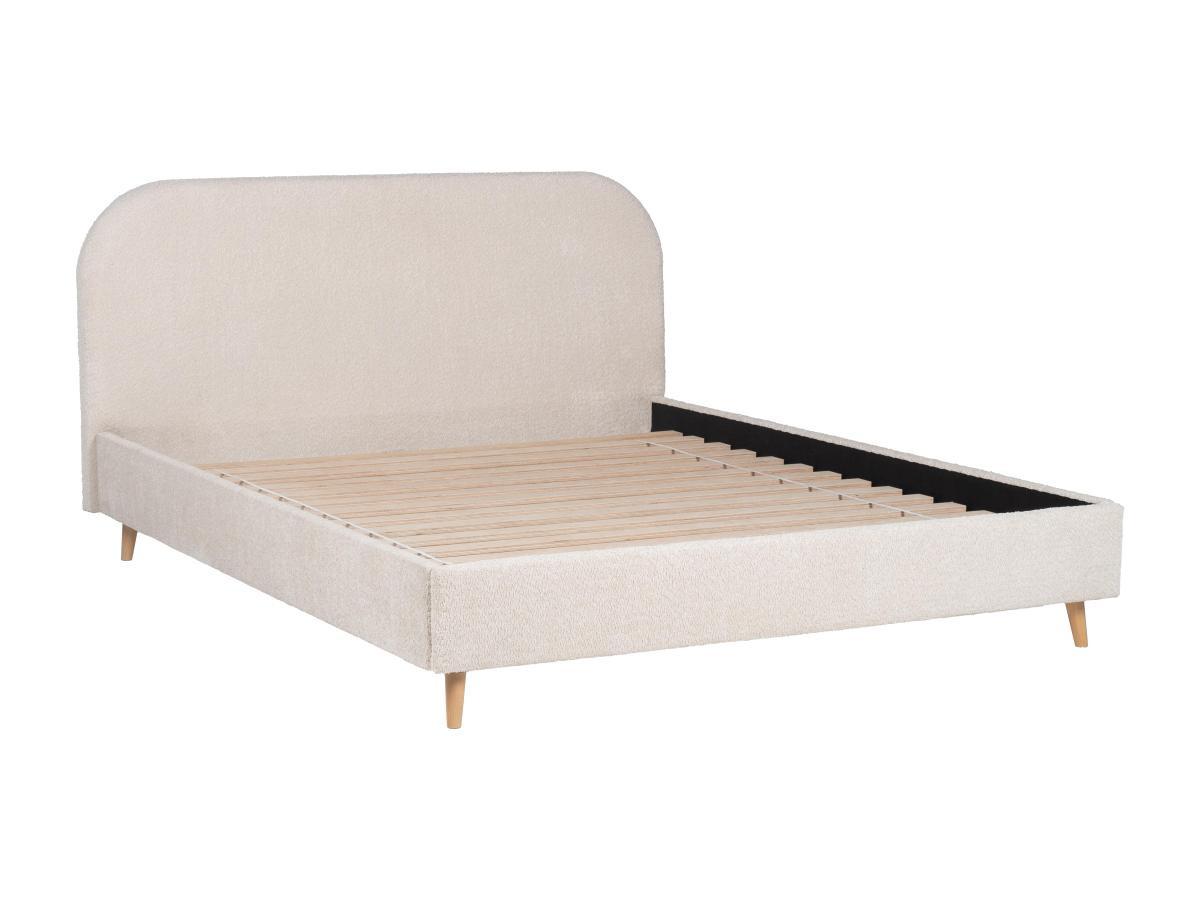 Vente-unique Letto Tessuto Effetto bouclette à‰cru SANTADI  