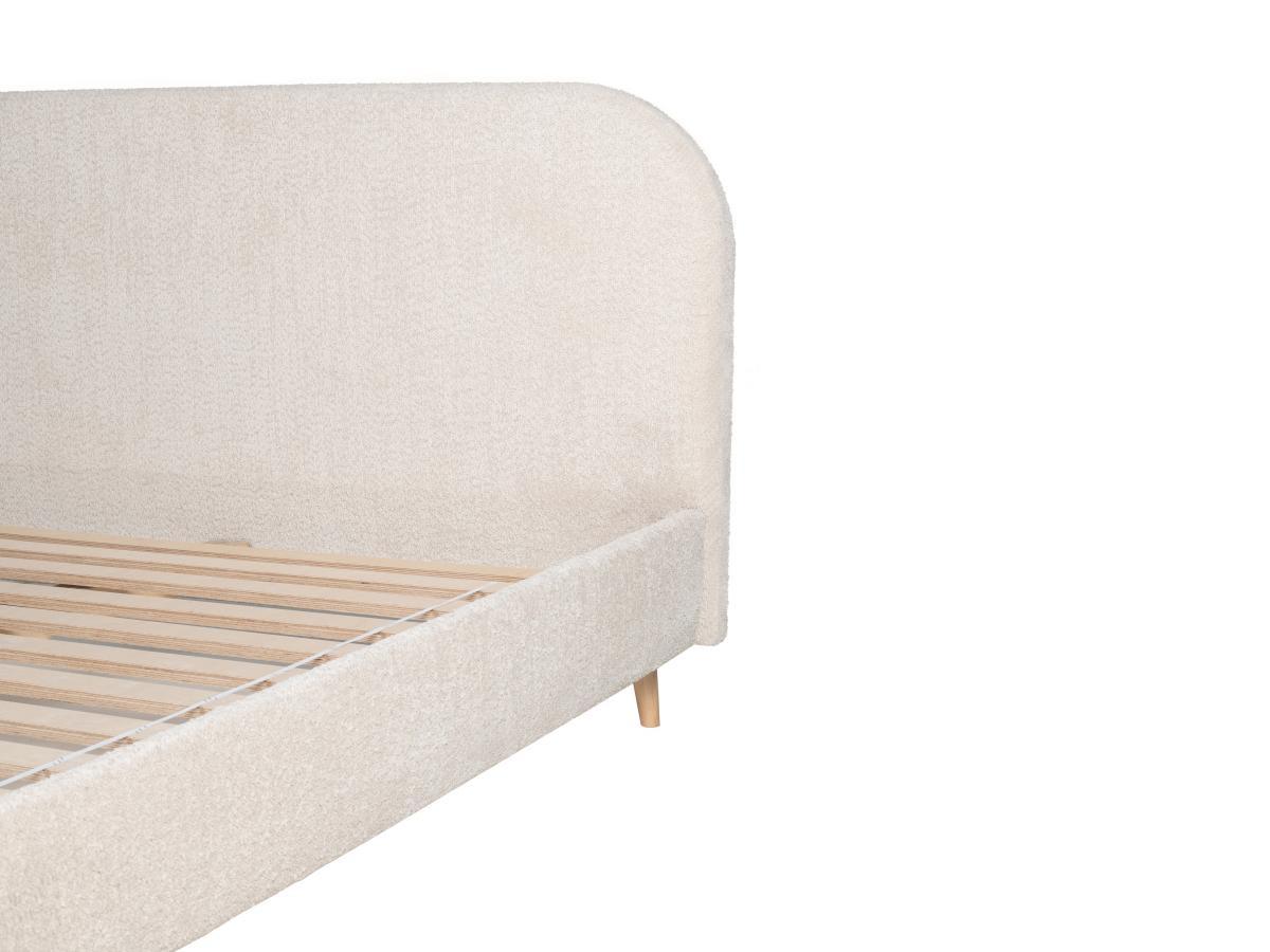 Vente-unique Letto Tessuto Effetto bouclette à‰cru SANTADI  