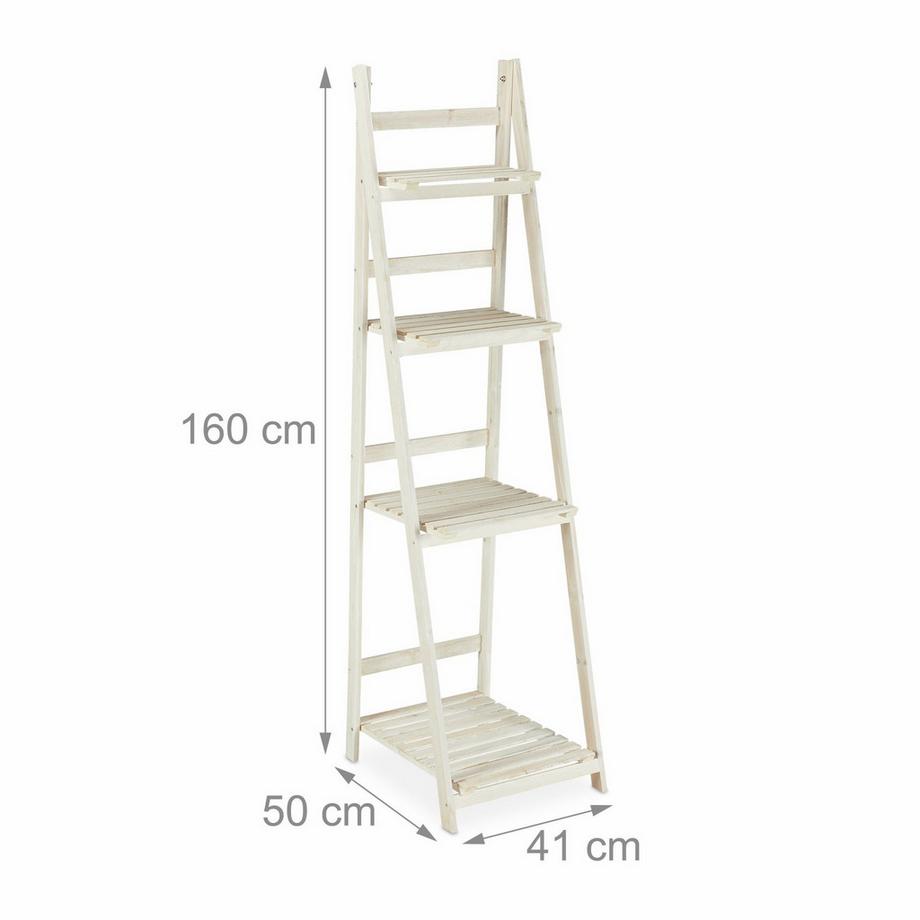 B2X Weiße Treppe mit Holzblumen  