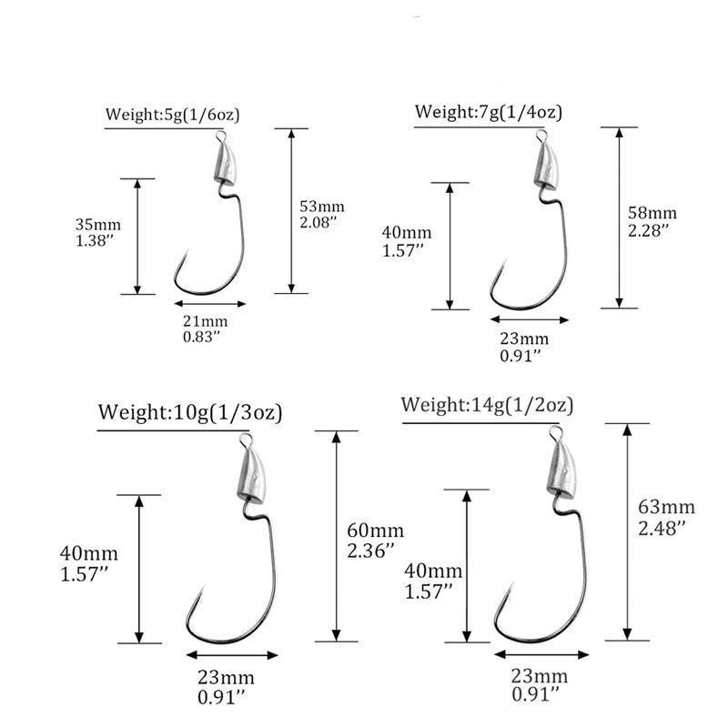 Northio  Têtes plombées/jigs, hameçons - 10 pcs 