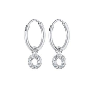 Ohrringe Creolen Kristalle Anhänger Rund 925 Silber