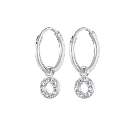 Elli  Ohrringe Creolen Kristalle Anhänger Rund 925 Silber 