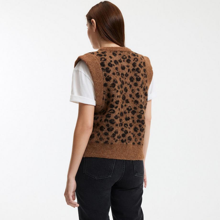 La Redoute Collections Cardigan corto senza maniche girocollo  