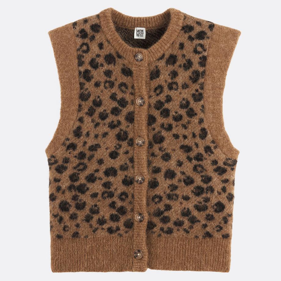 La Redoute Collections Cardigan corto senza maniche girocollo  