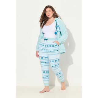 Ulla Popken Pantaloni da Casa Motivo Norvegese Vita Elastica Riciclato  