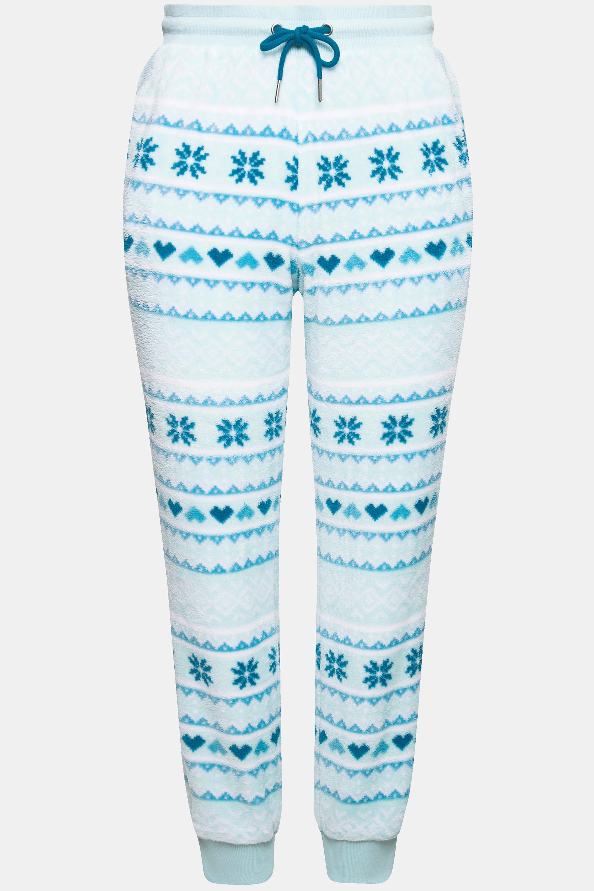 Ulla Popken Pantaloni da Casa Motivo Norvegese Vita Elastica Riciclato  