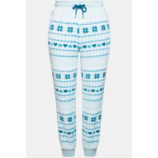 Ulla Popken Pantaloni da Casa Motivo Norvegese Vita Elastica Riciclato  