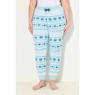 Ulla Popken Pantaloni da Casa Motivo Norvegese Vita Elastica Riciclato  