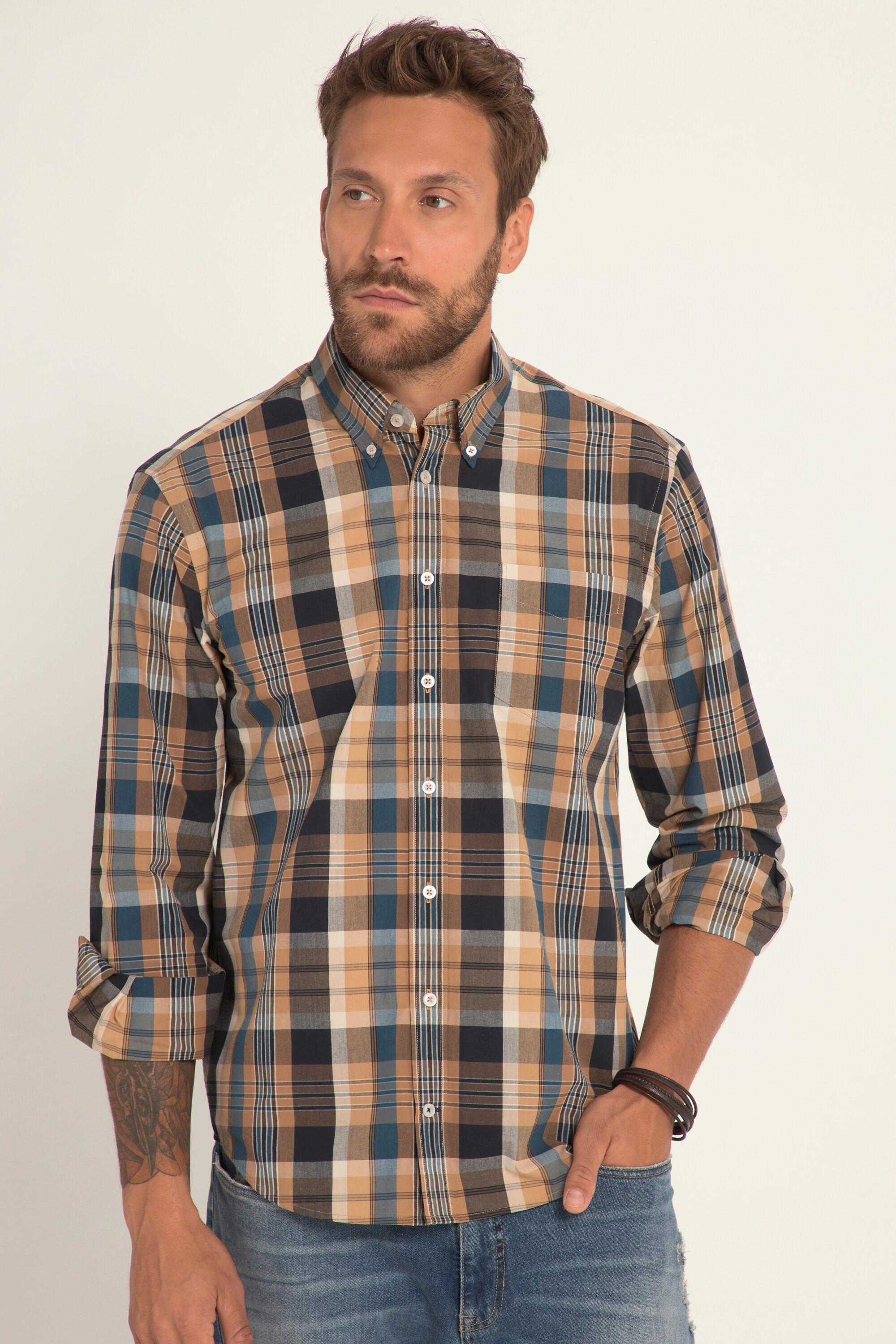 JP1880  Karohemd, Langarm, Buttondown-Kragen, Modern Fit 