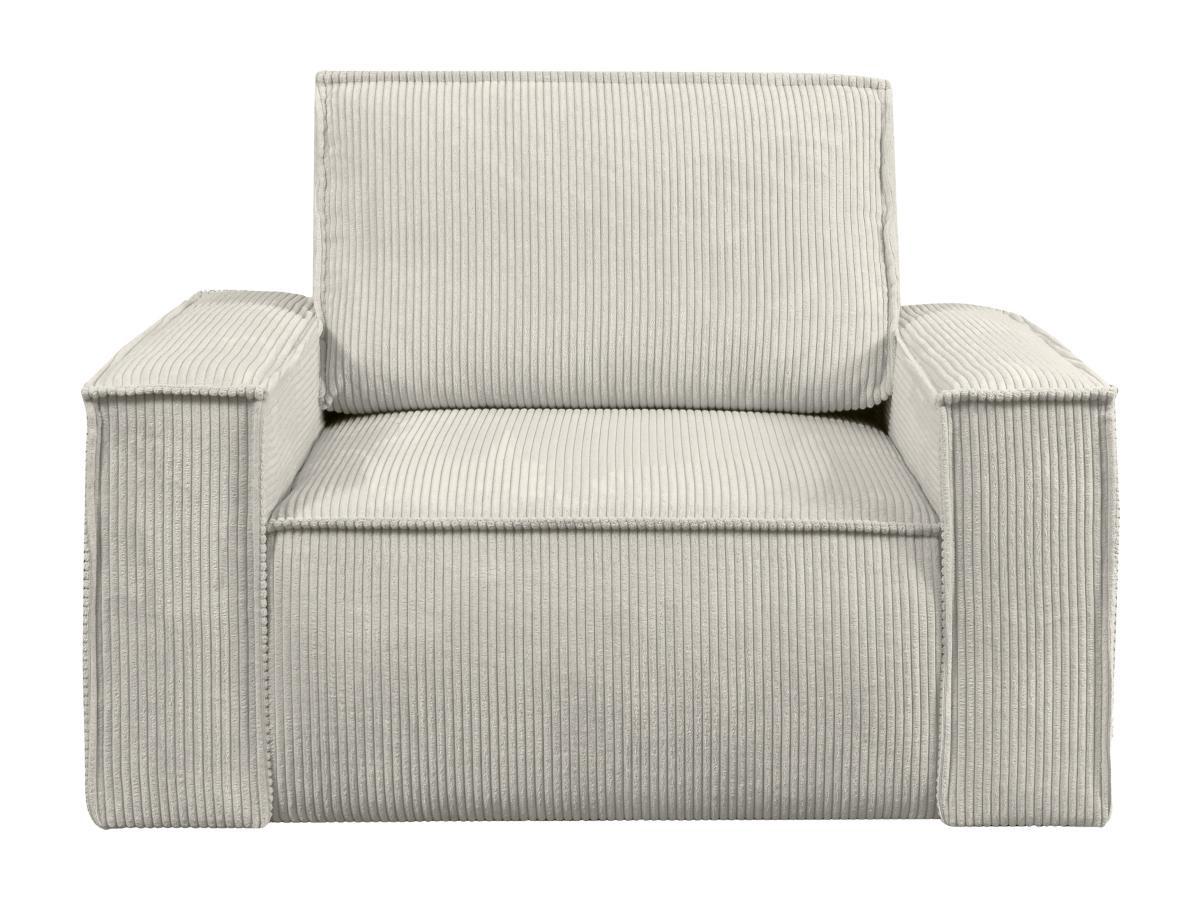 PASCAL MORABITO Fauteuil en velours côtelé beige AMELIA  