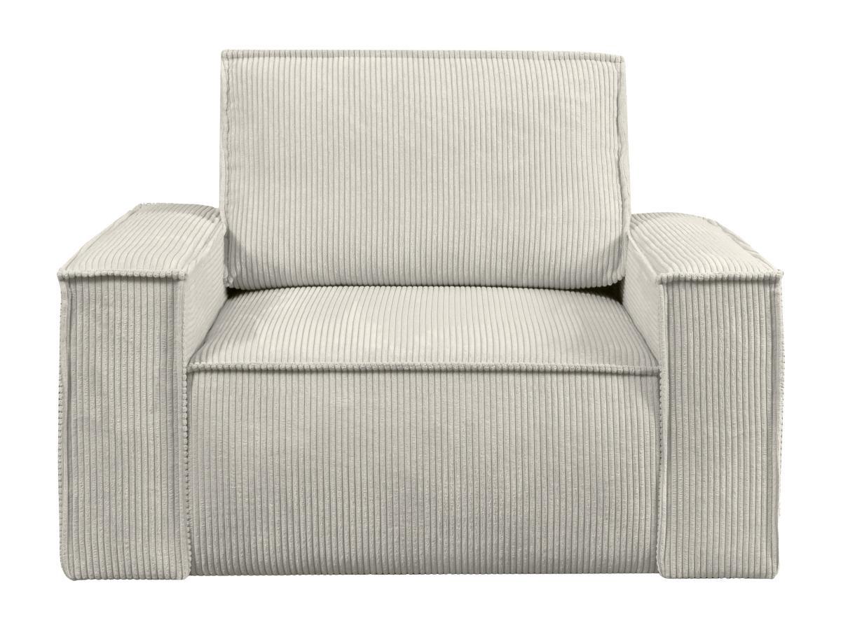 Vente-unique Fauteuil en velours côtelé beige AMELIA  