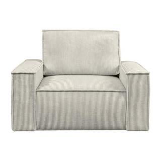 Vente-unique Fauteuil en velours côtelé beige AMELIA  