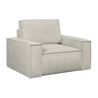 Vente-unique Fauteuil en velours côtelé beige AMELIA  