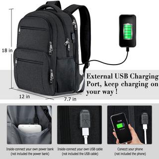 Only-bags.store Sac à dos pour ordinateur portable étanche avec port de chargement USB  