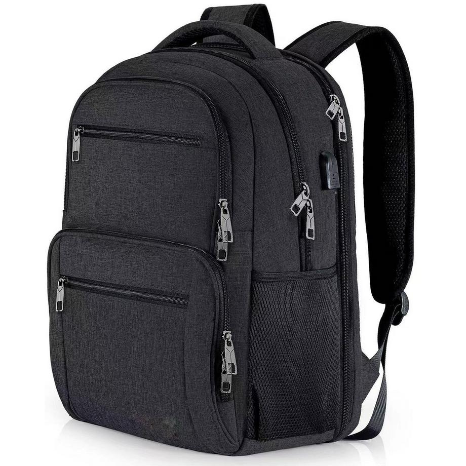 Rucksack, Schulrucksack wasserdicht Arbeit Laptop mit USB-Ladeanschluss, Reisen Wanderrucksack