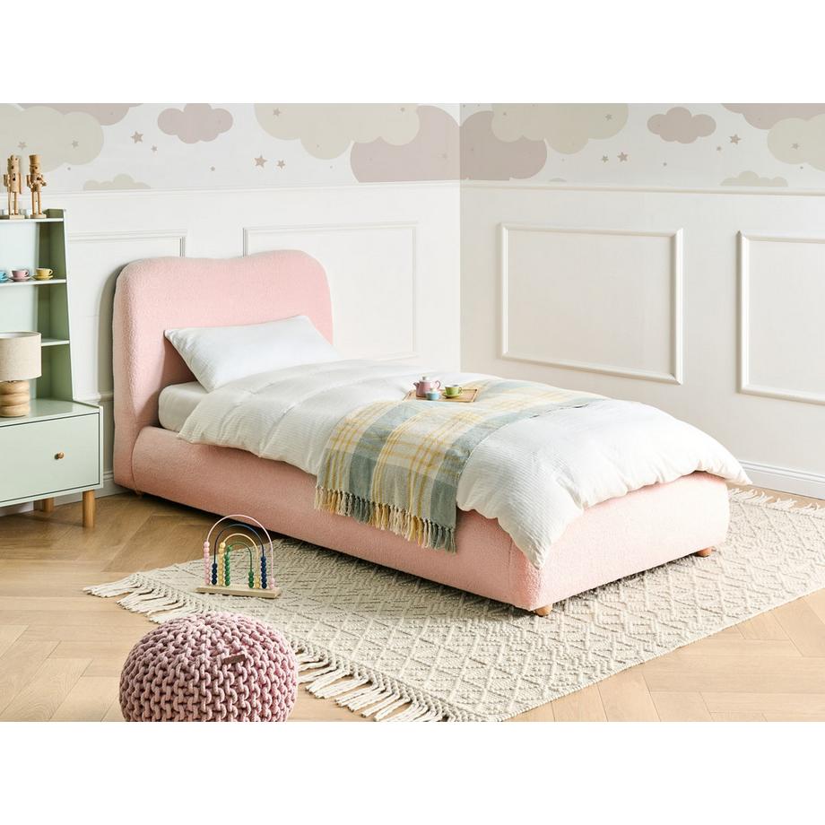 Beliani Letto contenitore en Bouclé Moderno BLAGNAC  